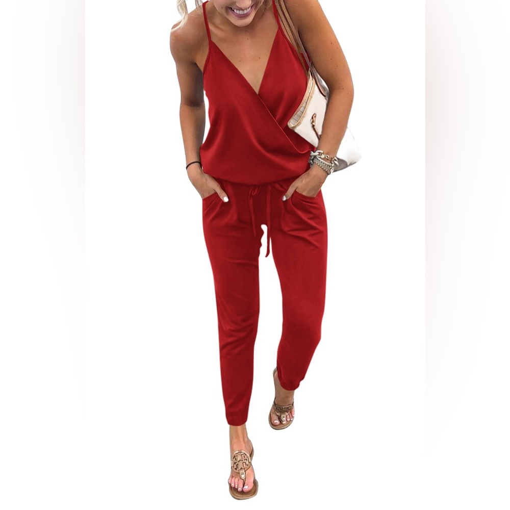 NWT PrettyGarden Sleeveless Red Jumpsuit